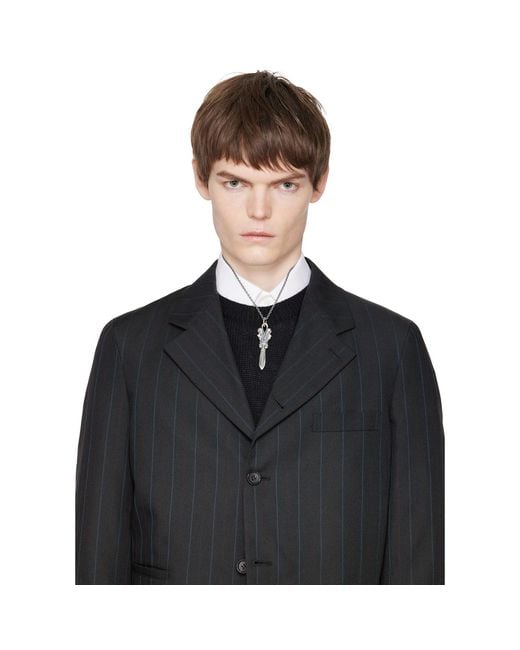 Yohji Yamamoto Metallic Skull Dagger Pendant Necklace for men