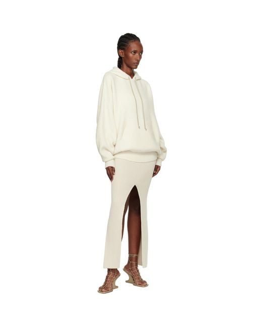 Rick Owens Natural Off- Concordians Sliced Midi Skirt
