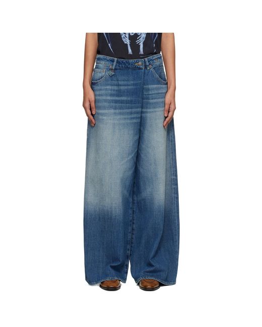 R13 Blue Nico Wrap Jeans