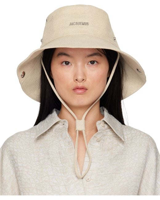 Jacquemus Natural Off- La Croisière 'The De-Nîmes' Denim Bucket Hat