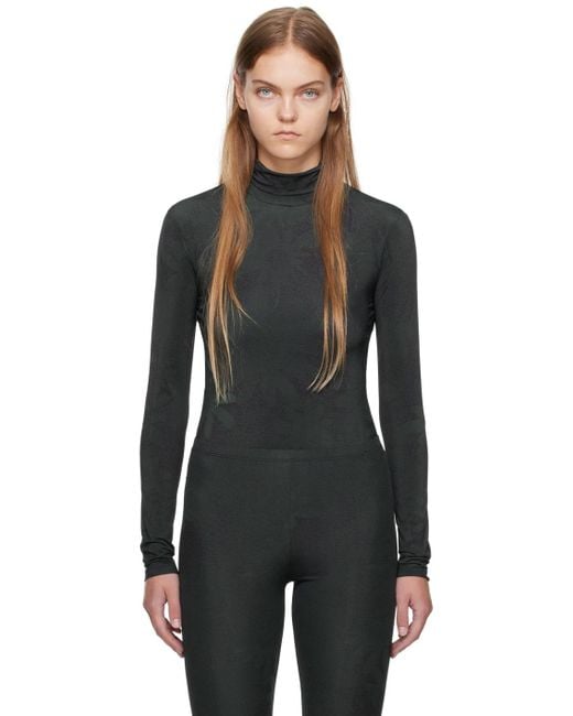 MM6 by Maison Margiela Black Printed Bodysuit