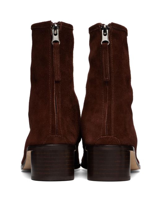 Hereu Brown Juliol Calf Suede Heeled Boots