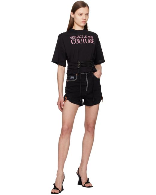 Versace Black Lace-Up T-Shirt