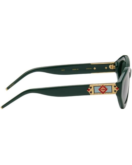 Casablanca Green Monogram Plaque Sunglasses for men