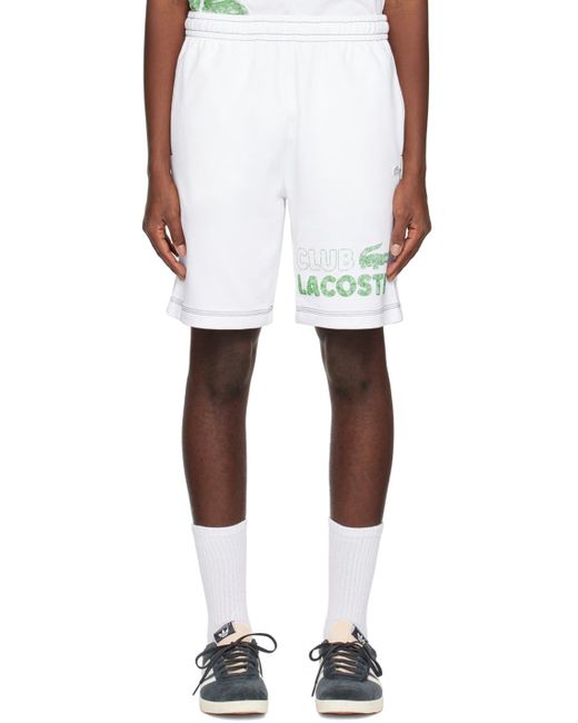 Lacoste White Printed Shorts for men