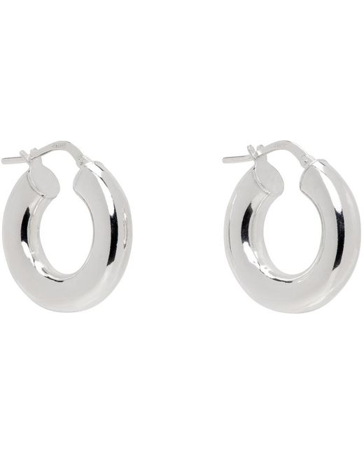 Mini boucles d'oreilles à anneau argentées Sophie Buhai en coloris White
