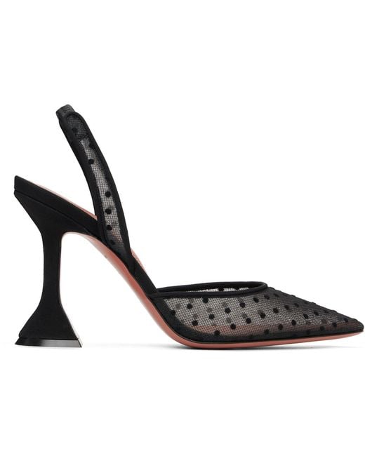 AMINA MUADDI Black Holli 95 Lace Sling Heels
