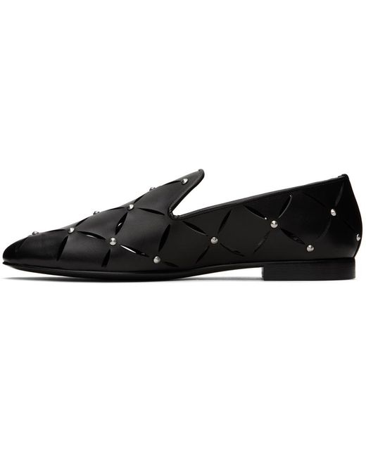 Versace Black Perforated Slippers for men