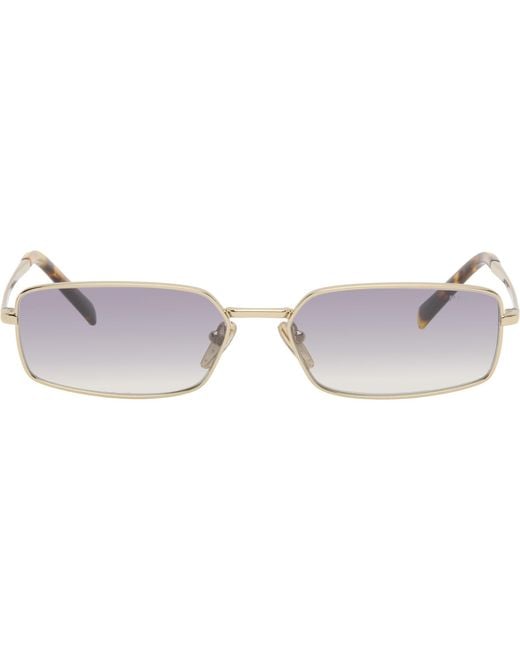Prada Black Rectangle Metal Sunglasses
