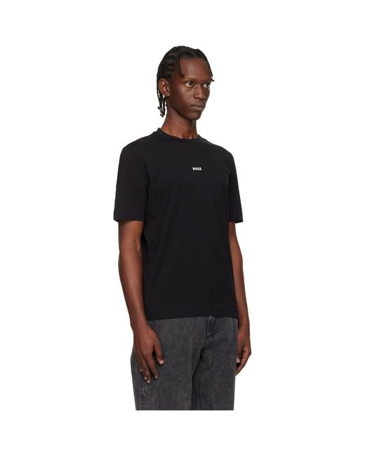 Boss Black Contrast Logo Stretch-Cotton T-Shirt for men