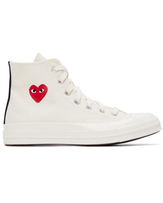 COMME DES GARÇONS PLAY White Off- Converse Edition Chuck 70 Og Single Heart Sneakers for men