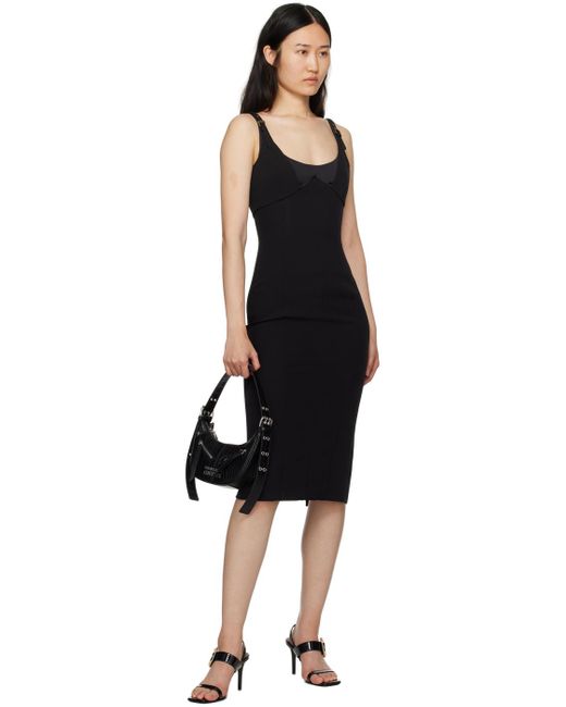 Versace Black Paneled Midi Dress