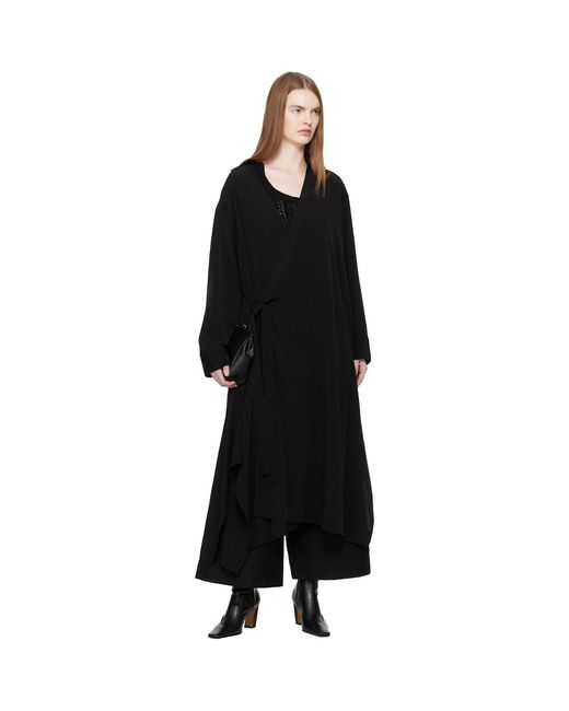 Yohji Yamamoto Black Relaxed Fit Shirt Midi Dress