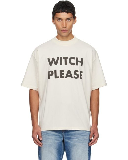 Egonlab White Off- 'Witch Please' T-Shirt for men