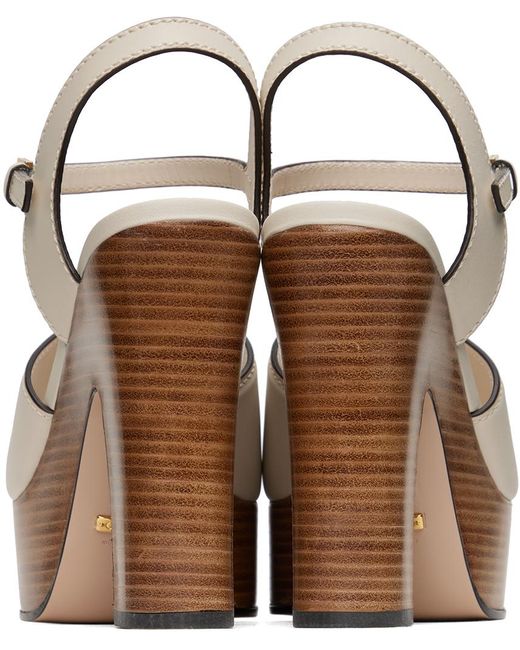 Gucci Off-white Interlocking G Heeled Sandals