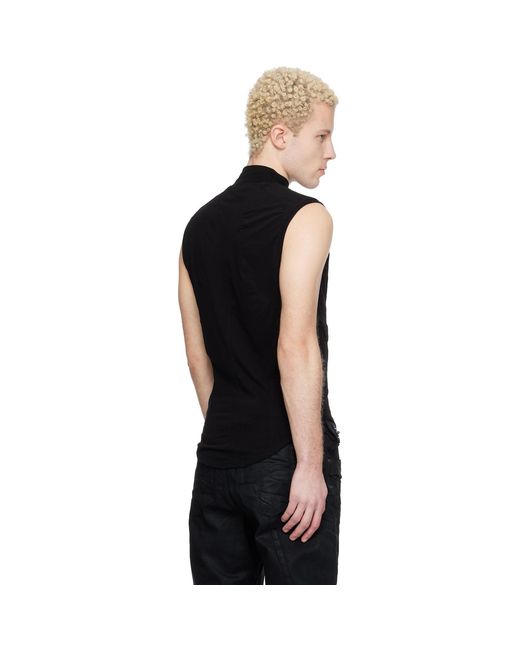 Julius Black Seamed High Neck T-Shirt for men