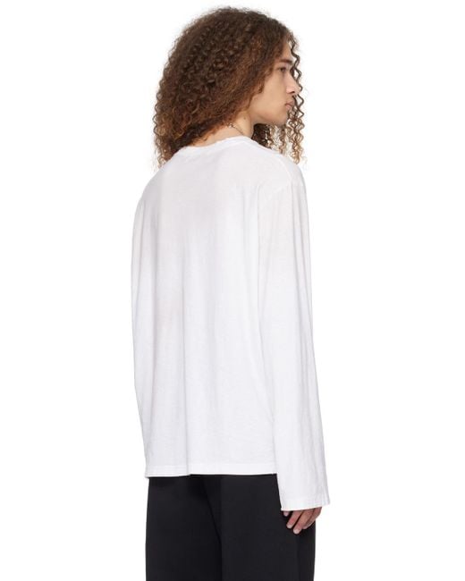 Acne White Faded Long Sleeve T-shirt for men