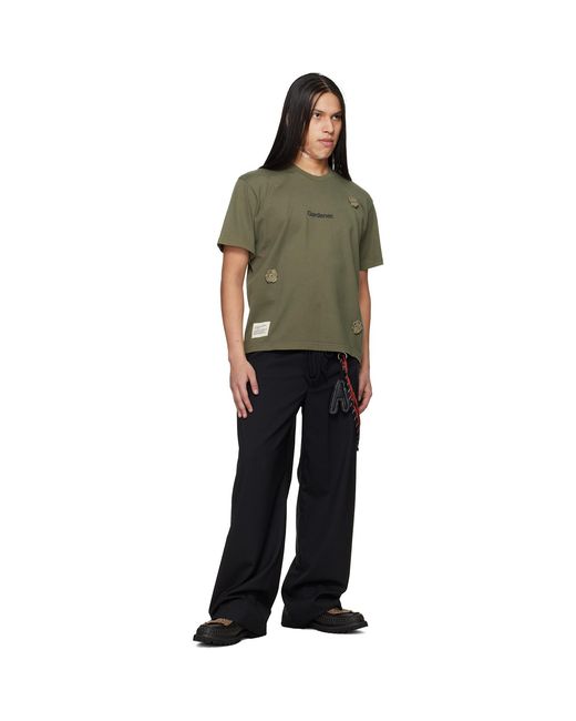 Song For The Mute Green Birkenstock Edition 'The Gardener' Crochet Flower T-Shirt for men