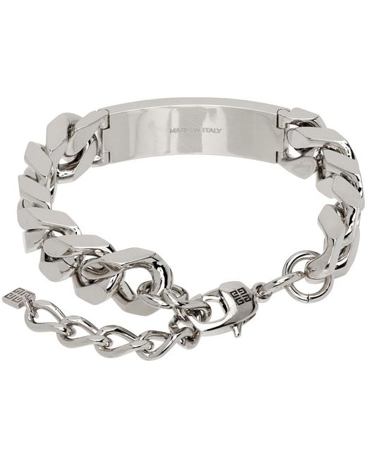Givenchy Black Silver Id Bracelet for men