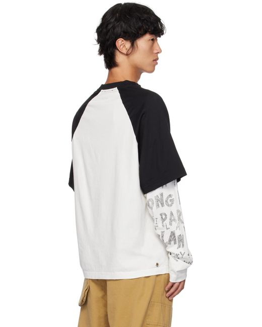 T-Shirt À Manches Longues Blanc Et Noir À Image Et Texte Imprimés Édition Future Lanvin pour homme en coloris White