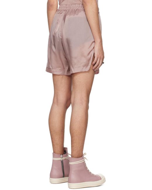 Rick Owens Pink Bela Shorts for men
