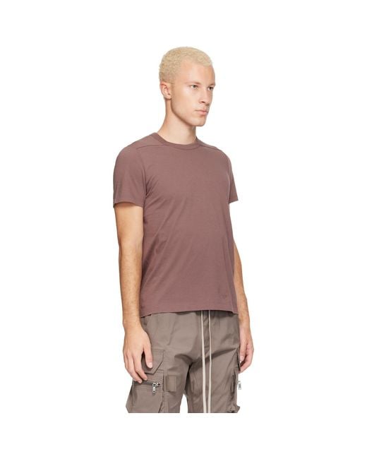 Rick Owens Purple Burgundy Tower Short Level T-Shirt for men