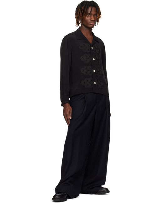 メンズ Bode ブラック Garland リボン シャツ Black