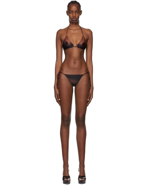 Jean Paul Gaultier Black Brown Lotta Volkova Edition 'the Naked' Bikini