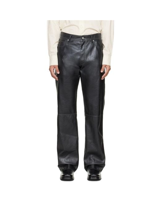 MM6 by Maison Margiela Gray Faux-leather Pants for men