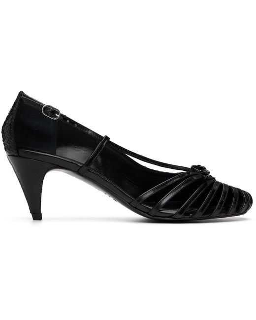 Abra Black Double Shoe Kitten Heels