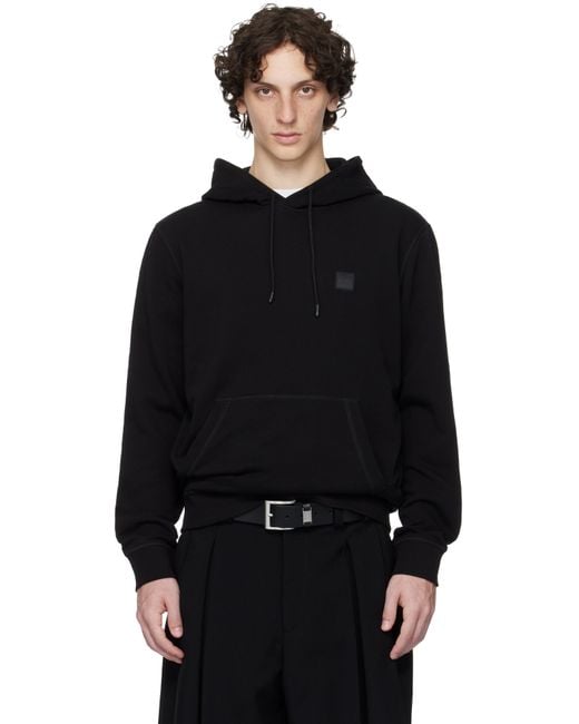 Boss Black Regular-Fit Logo Patch Hoodie for men
