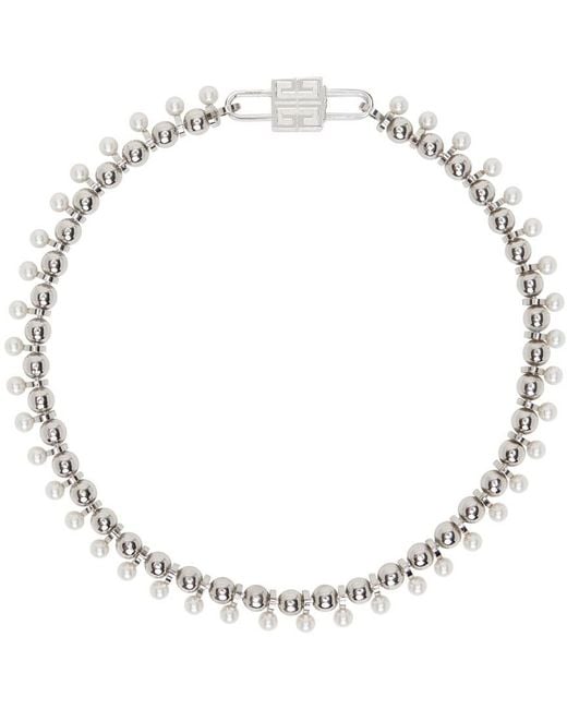 Givenchy Multicolor Silver 4g Pearl Necklace for men