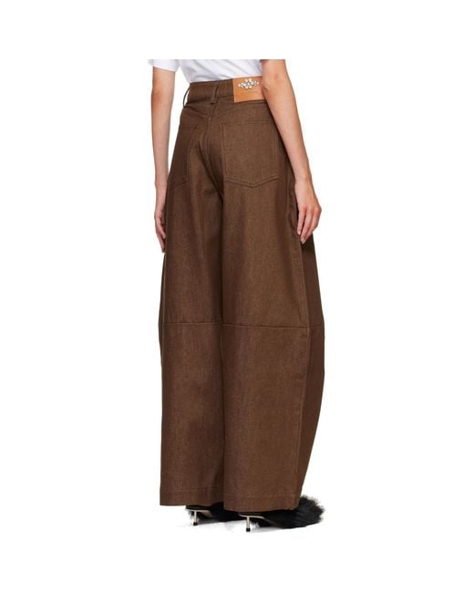 Simone Rocha Brown Wide Leg Utility Curve Jeans