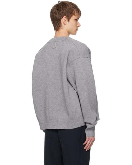 Jacquemus Gray Le Cardigan Boutonne V-Neck Wool-Blend Knitted Cardigan for men