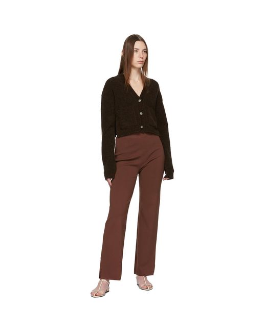 Nanushka Brown Burgundy Domino Compact Lounge Pants