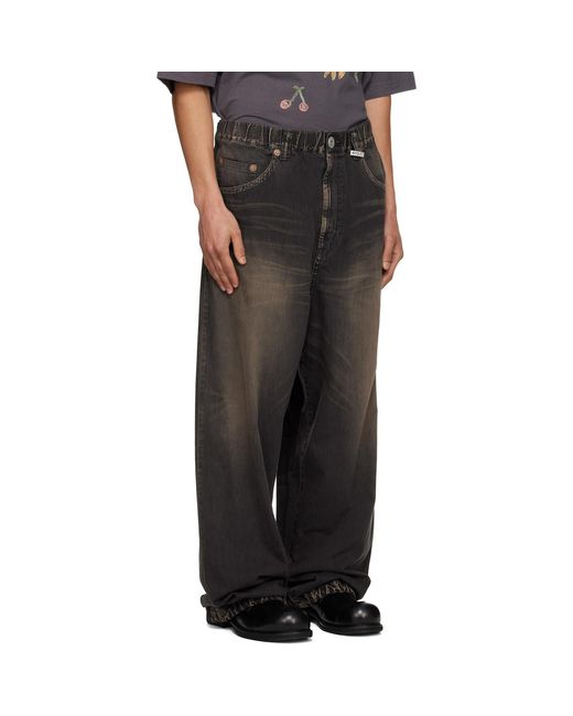Maison Mihara Yasuhiro Black Light Wide Jeans for men