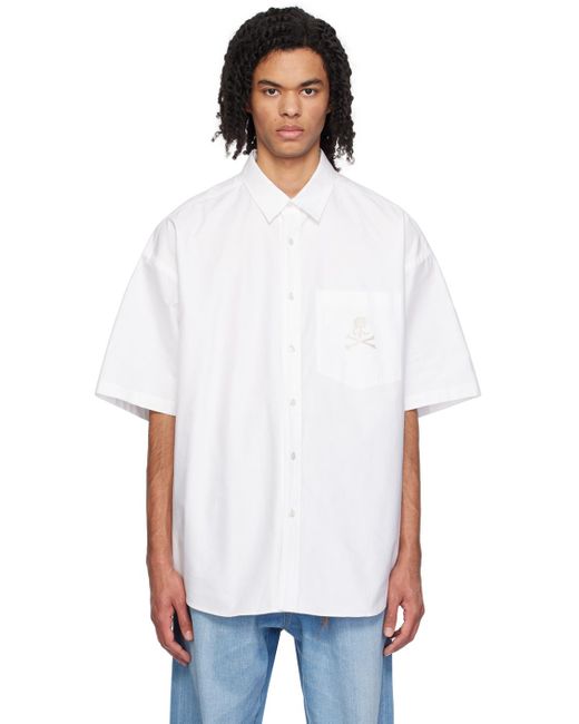 MASTERMIND WORLD White Embroidered Shirt for men