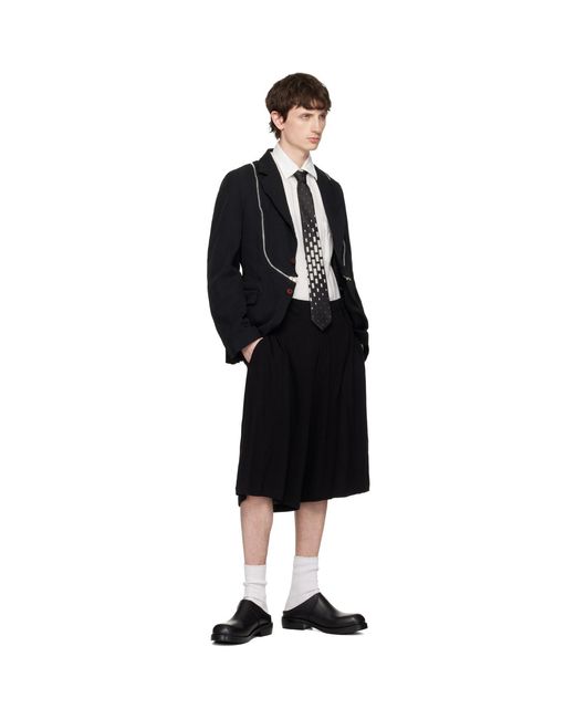 Yohji Yamamoto Black Square Pattern Jq Derby Tie for men