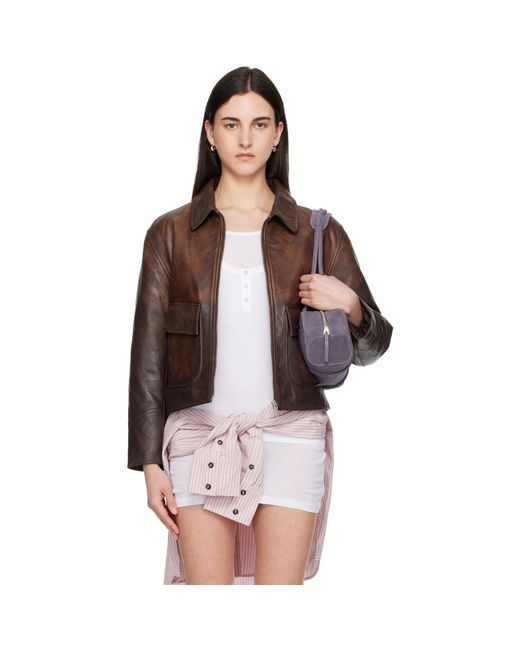 GIMAGUAS Brown Claudia Leather Jacket