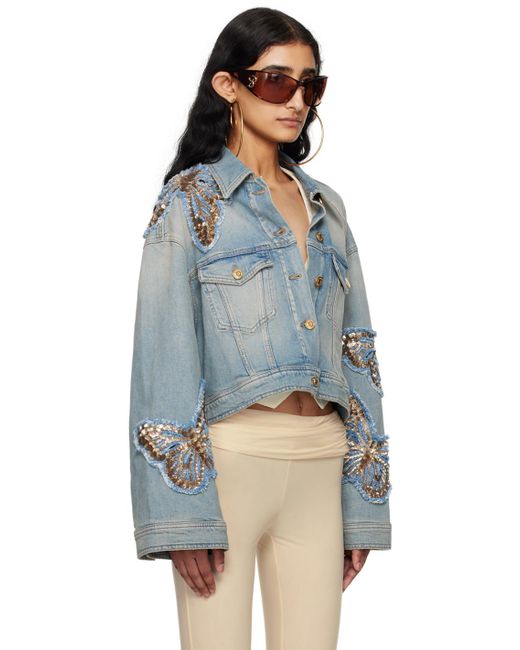 Blumarine Blue Appliqué Denim Jacket