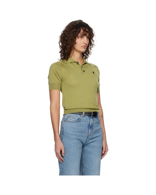 AMI Multicolor Wool Short Sleeves Ami De Coeur Polo
