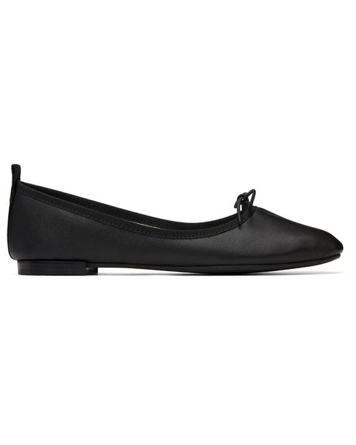 Repetto Black Garance Square-Toe Rubber-Sole Ballerina Flats
