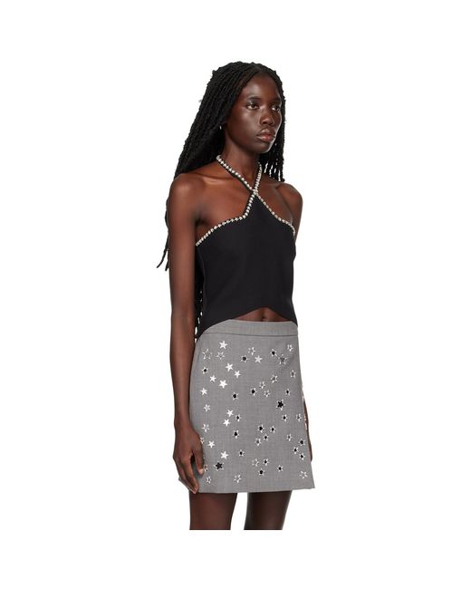 MSGM Black Star Halter Top