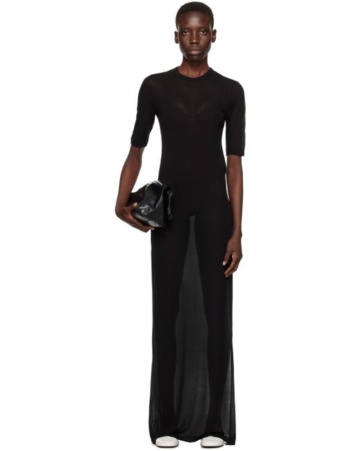 AMI Black Slit Maxi Dress