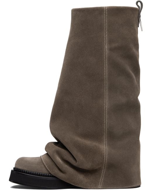 The Attico Brown Taupe Robin Combat Boots