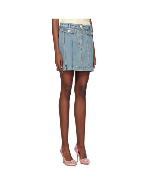Moschino Blue Faded Denim Skirt