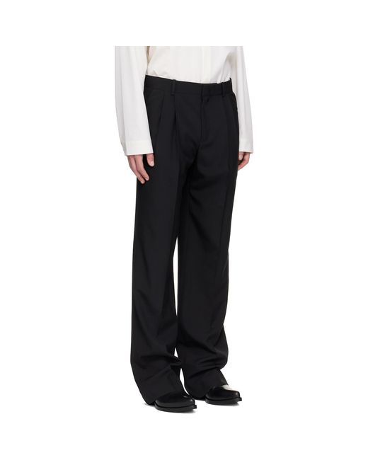 Balmain Black Wool Trousers for men