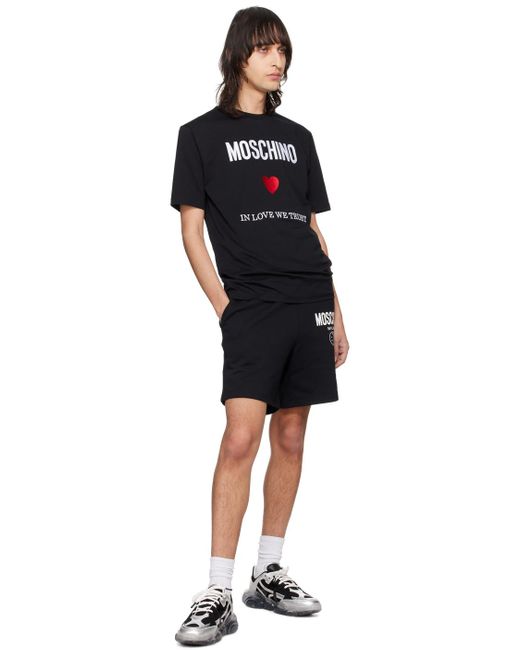 Moschino Black Mesh Teddy Transparent Sole Sneakers for men