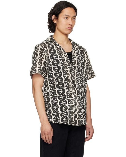 Chemise Hypnotise Cuba Noir Et Blanc Cassé En Tricot À Mailles Ouvertes Oas pour homme en coloris Black