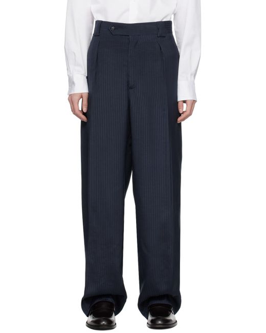 Pantalon bleu marine à rayures Giorgio Armani pour homme en coloris Blue